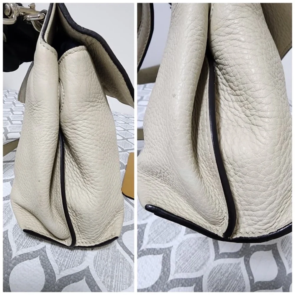 Authentic Gucci Small Bamboo Daily Satchel Bag Off-White